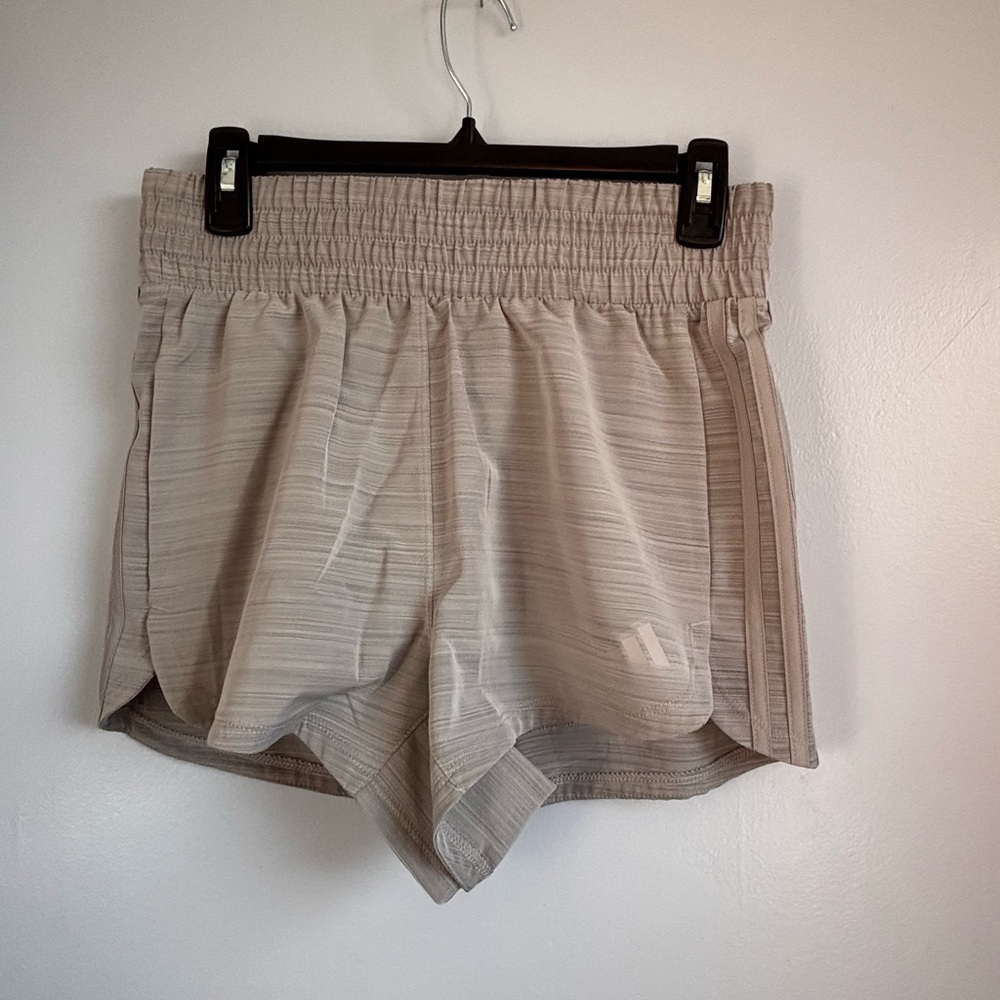 Adidas Gray Women’s 3” Pacer Athletic Shorts with Elastic Waist Sz XS NWT